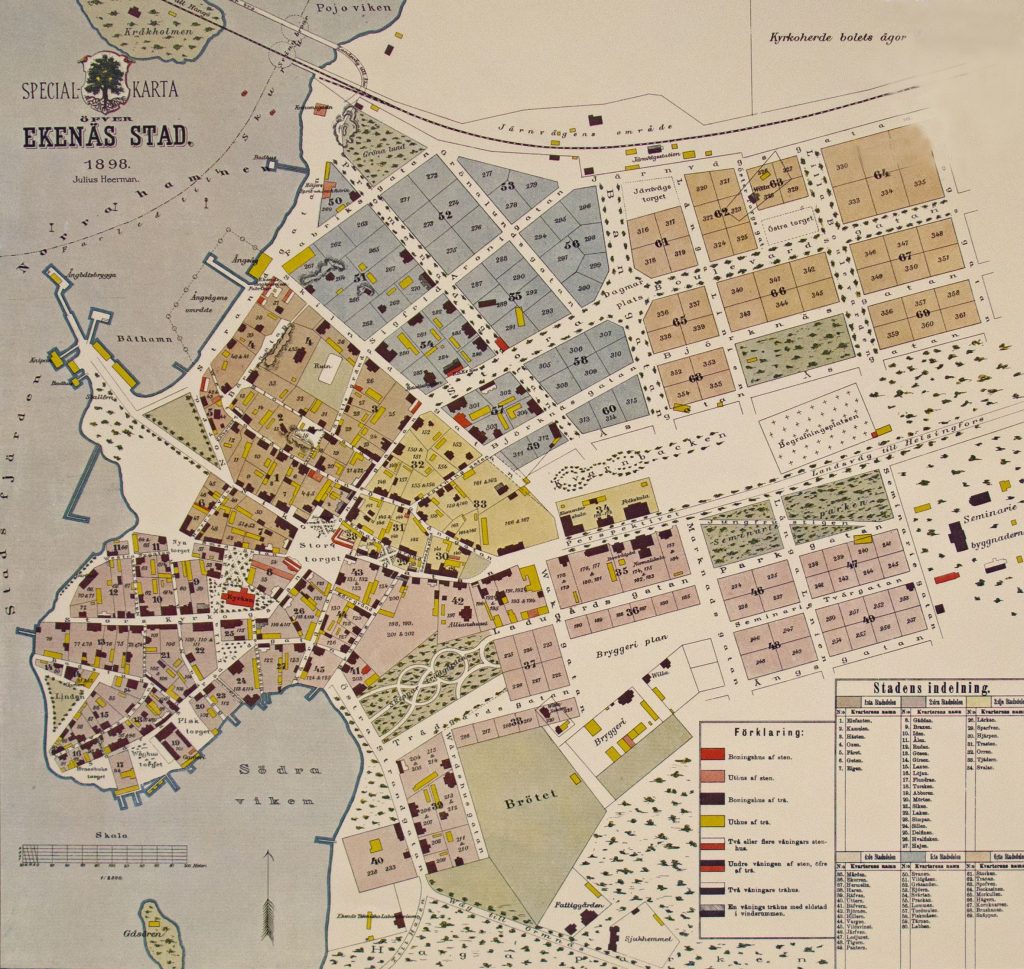 Karta över Ekenäs 1898