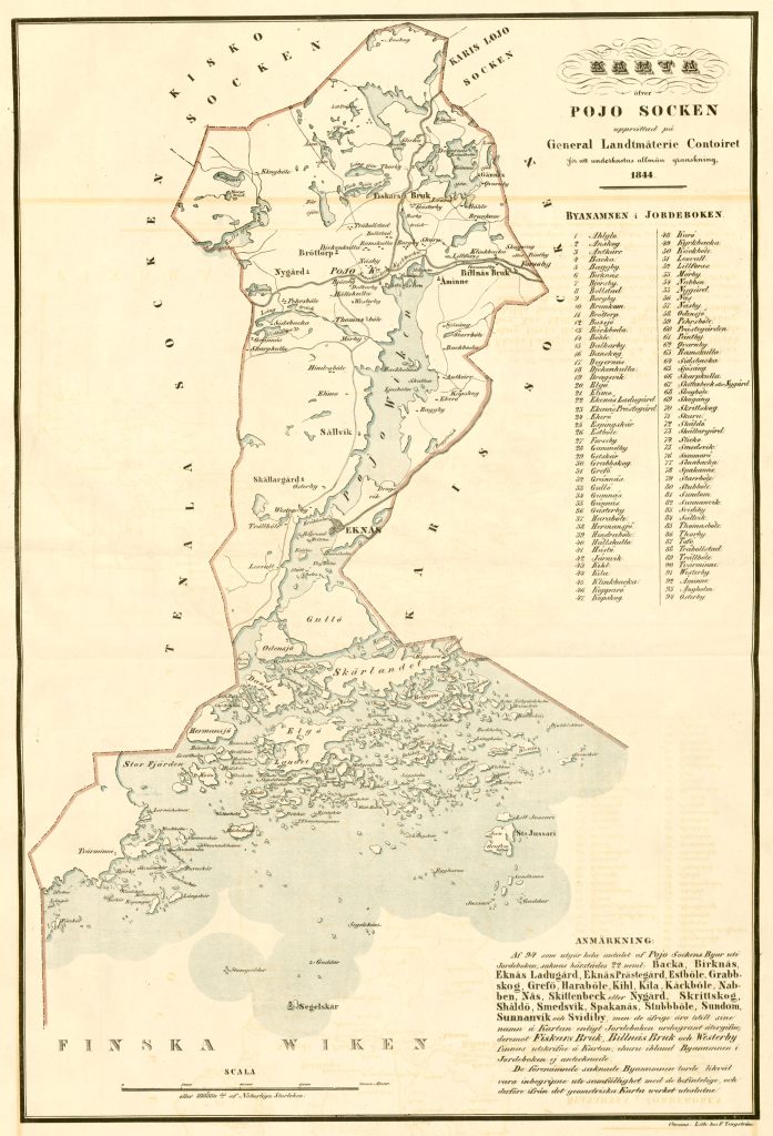 Pojo sockenkarta 1844
