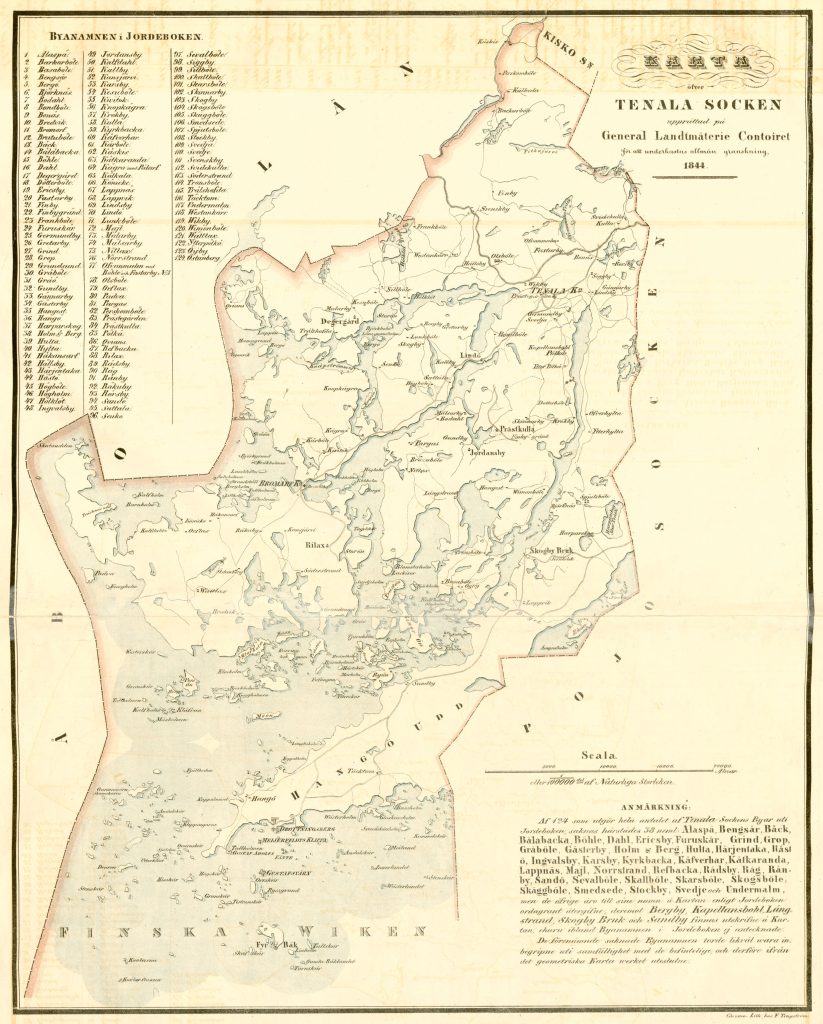 Tenala sockenkarta 1844
